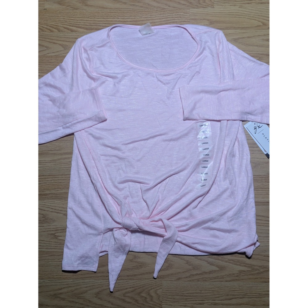 Zeroxposur Womens Platinum Knotted Top Pink Large
